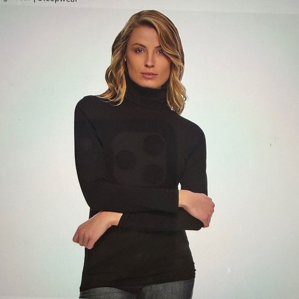 Felina NWT Black Basic Tee Turtleneck Women’s Small